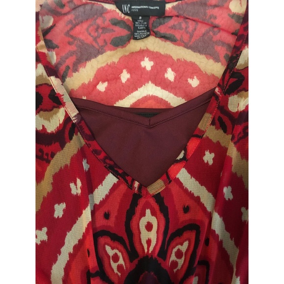 INC Petite S Overlay Blouse With Built In Tank Top - Picture 4 of 6